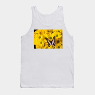 Large Wing Black And Yellow Butterfly Tank Top